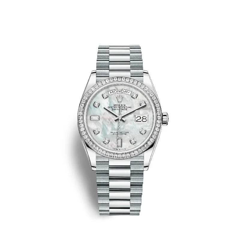 Rolex Day-Date. 36mm. Platinum and Diamonds. Ref# 128396tbr-0005