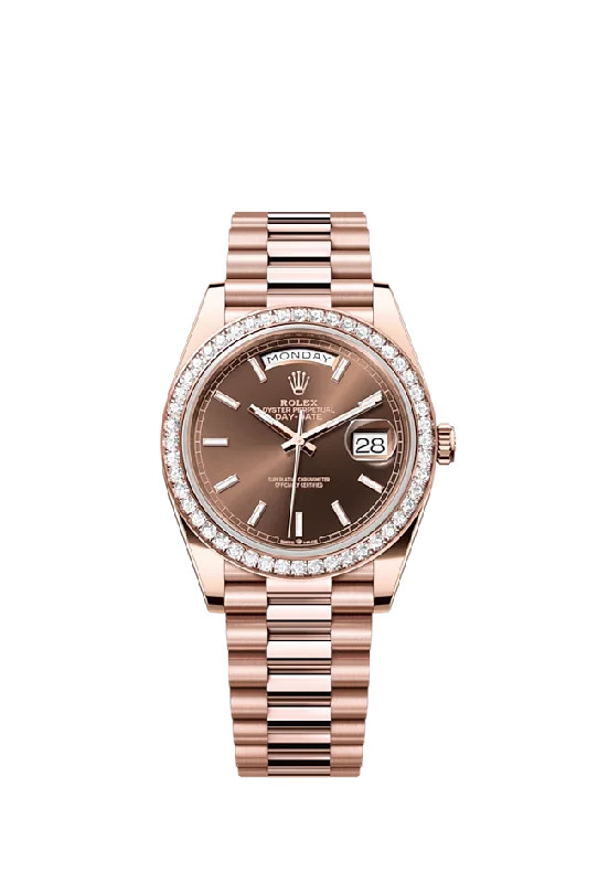 Rolex Day-Date 40. 18k Everose Gold with Diamond-set. 40mm. Ref# 228345rbr-0024