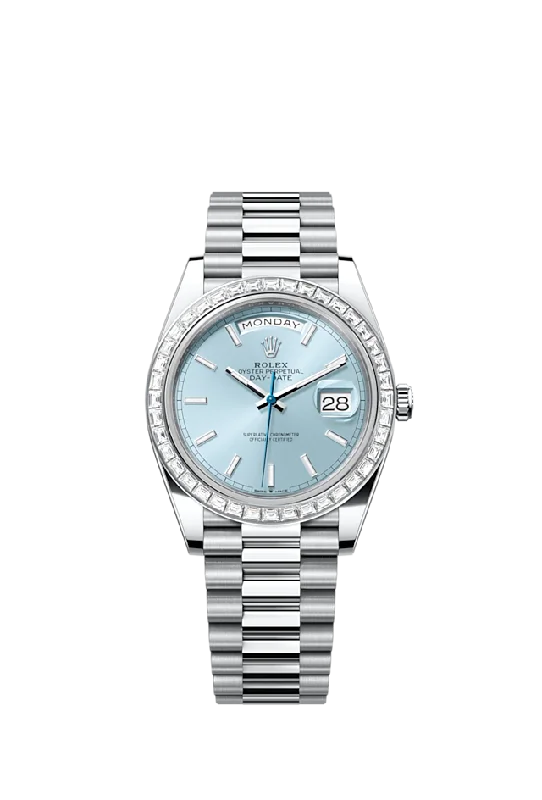 Rolex Day-Date 40. Platinum with Diamond-set. 40mm. Ref# 228396tbr-0039