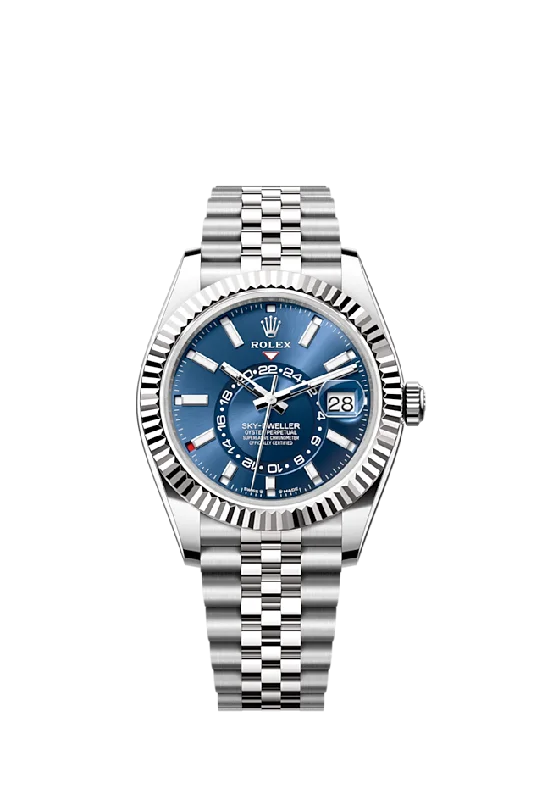 Rolex Sky-Dweller. 42mm. Oystersteel and 18k White Gold. Blue. Jubilee. Ref# 336934-0006