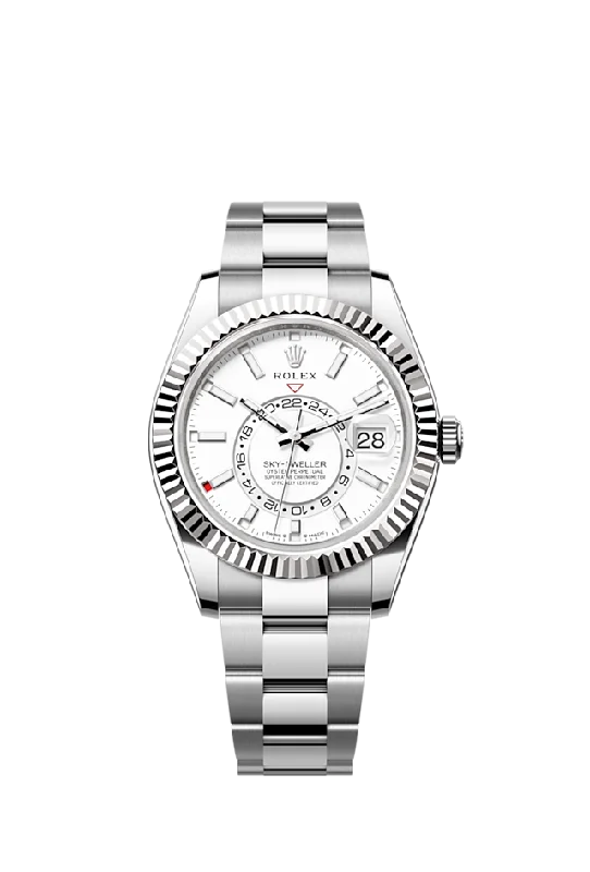 Rolex Sky-Dweller. 42mm. Oystersteel and 18k White Gold. White. Oyster. Ref# 336934-0003