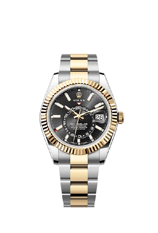 Rolex Sky-Dweller. 42mm. Oystersteel and 18k Yellow Gold. Black. Oyster. Ref# 336933-0003