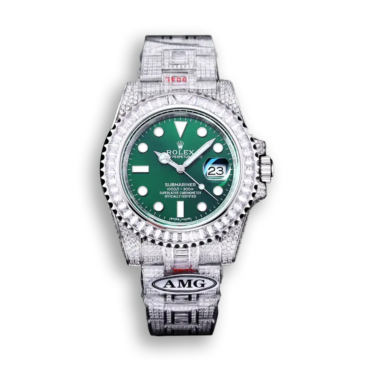 Rolex Submariner Iced Out Ref.116610LV-3 41mm Green Dial