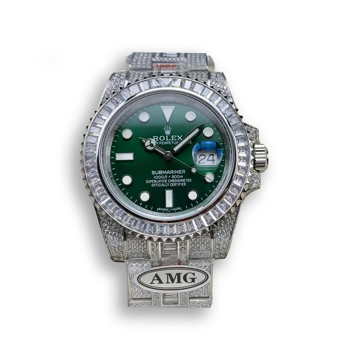 Rolex Submariner Iced Out Ref.116610LV 41mm Green Dial